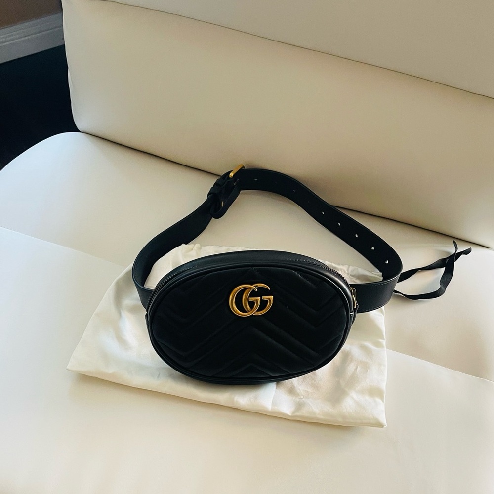 Gucci calfskin Metelasse GG Marmont belt bag